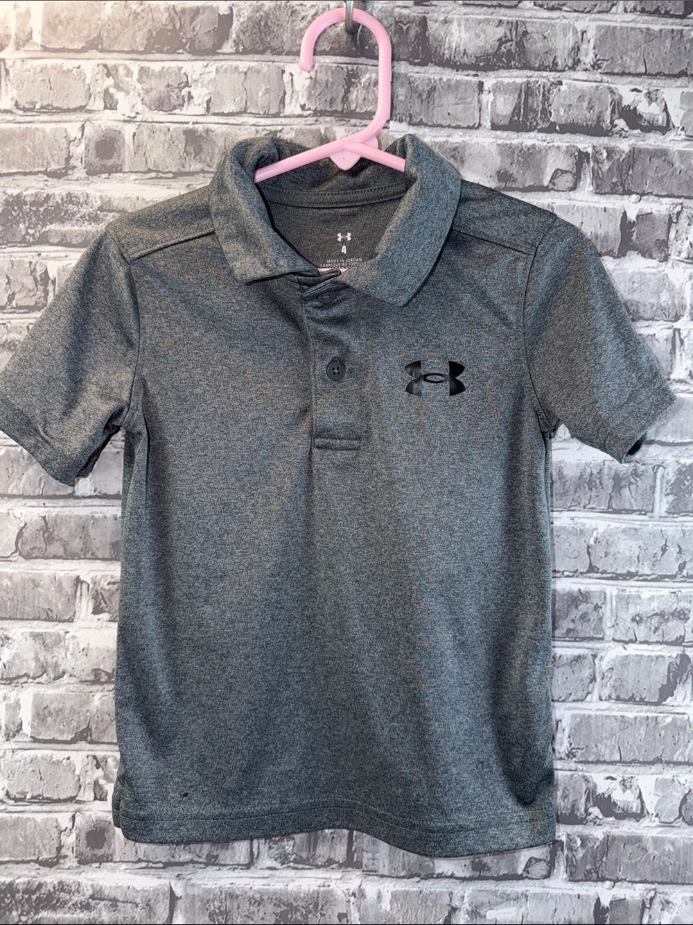 Under Armour Boys' Heather Gray Polo with Logo